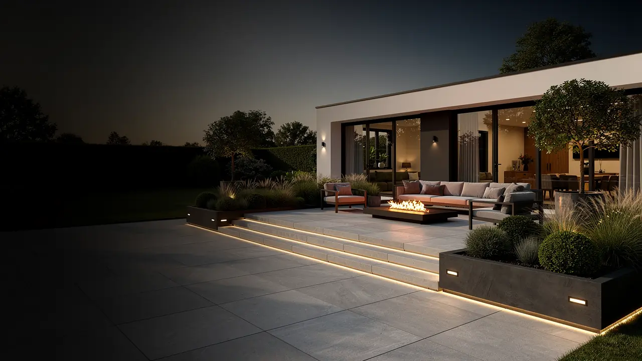 Aménagement extérieur projet concept — allée en pierre naturelle